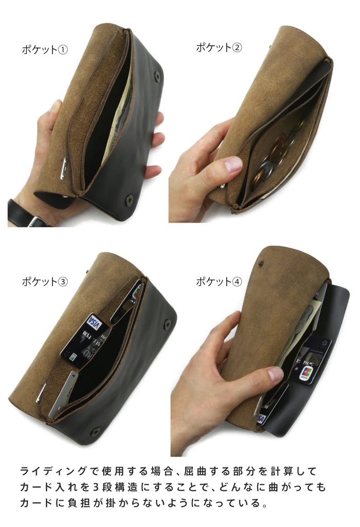 MOTO(モト) “MOTOR NEW VINTAGE” HORWEEN CHROMEXCEL TRACKER'S WALLET