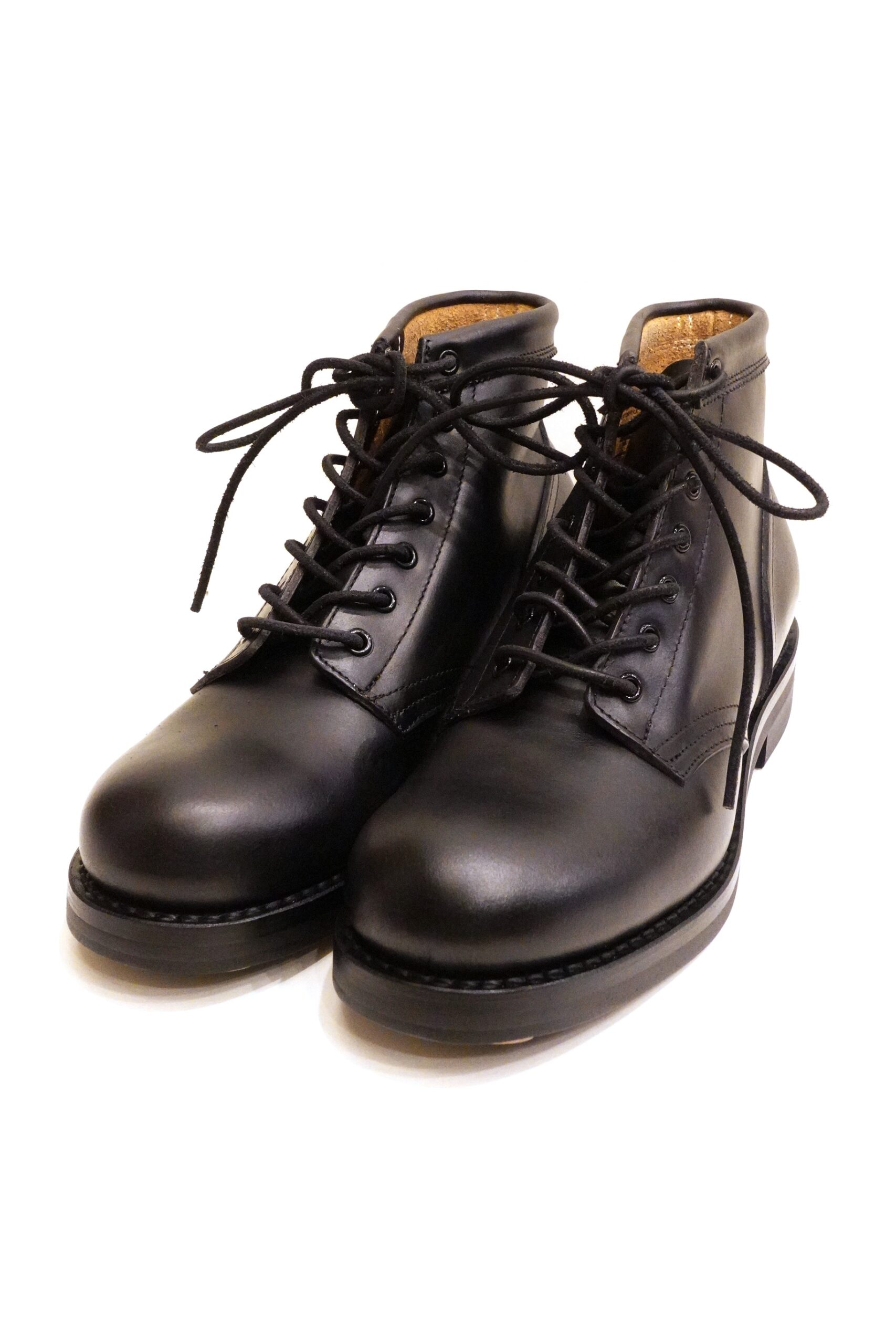 Rolling dub trio(ローリングダブトリオ) “COUPEN 7” 7HOLE WORK BOOTS #RDT-A12 / ALL  BLACK DRESSNER | MIRROR BALL(ミラーボール)